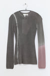 SWAYING/KNIT tie-dyed thin wool long-sleeved top SW24SS1T60 green